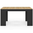 ID MARKET - Table console extensible ORLANDO 6 personnes 140 cm bois noir et façon hêtre - vignette
