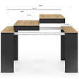ID MARKET - Table console extensible ORLANDO 6 personnes 140 cm bois noir et façon hêtre - vignette