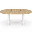 ID MARKET - Table à manger extensible ronde PHOENIX 6-10 personnes bois et blanc 140-200 cm - vignette