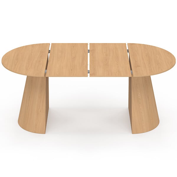 ID MARKET - Table à manger ronde extensible ANGELE 4-10 personnes bois effet hêtre 110-200 cm - large