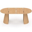 ID MARKET - Table à manger ronde extensible ANGELE 4-10 personnes bois effet hêtre 110-200 cm - vignette