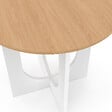 ID MARKET - Table à manger fixe ronde ALOISE 4 personnes pied arc blanc et bois 80 cm - vignette