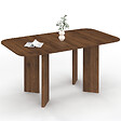 ID MARKET - Table à manger extensible rectangulaire arrondie CAPUCINE 6-10 personnes 4 pieds design arrondi noyer 160-200 cm - vignette