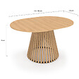 ID MARKET - Table à manger extensible ronde CARMEN 4-8 personnes pied bois en lattes et plateau bois 110 - 150 cm - vignette
