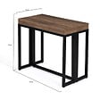 ID MARKET - Table console extensible TORONTO 10 personnes 235 cm bois foncé noyer design industriel - vignette