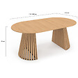 ID MARKET - Table à manger extensible ronde CARMEN 4-10 personnes pied bois en lattes et plateau bois 110-200 cm - vignette