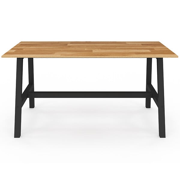 ID MARKET - Table à manger rectangle MADELEINE 6 personnes bois et métal 160 cm - large