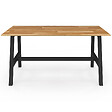 ID MARKET - Table à manger rectangle MADELEINE 6 personnes bois et métal 160 cm - vignette