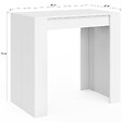 ID MARKET - Table console extensible ORLANDO 6 personnes 140 cm bois blanc - vignette