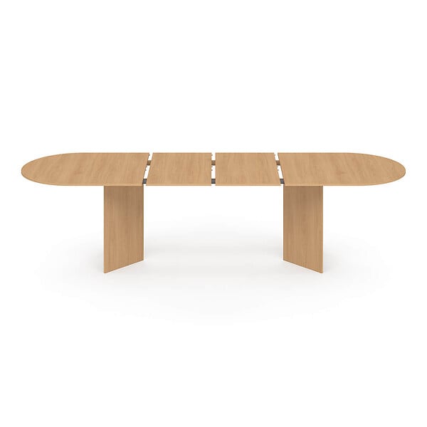 ID MARKET - Table à manger extensible ovale MARTHE 6-12 personnes bois façon hêtre 200-300 cm - large