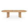 ID MARKET - Table à manger extensible ovale MARTHE 6-12 personnes bois façon hêtre 200-300 cm - vignette