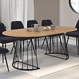 ID MARKET - Table à manger extensible ronde YUNA 4-10 personnes bois et noir 110 - 200 cm - vignette