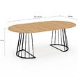ID MARKET - Table à manger extensible ronde YUNA 4-10 personnes bois et noir 110 - 200 cm - vignette
