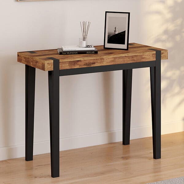 ID MARKET - Table console extensible AUSTRIA 10 personnes 235 cm design industriel - large