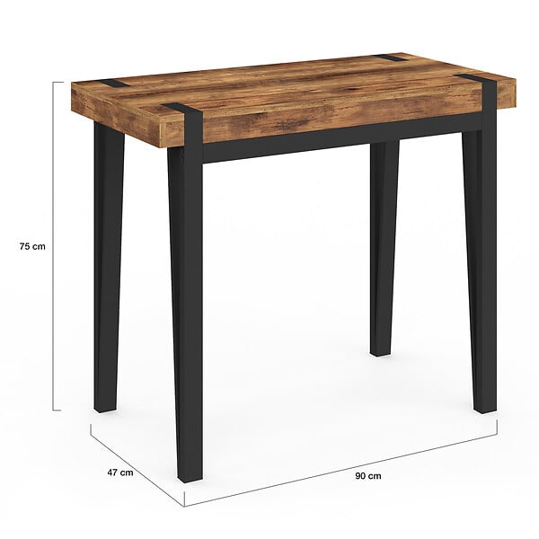 ID MARKET - Table console extensible AUSTRIA 10 personnes 235 cm design industriel - large