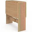 ID MARKET - Table console pliable JULIETTE 2-4 personnes lattes tasseaux de bois coloris chêne 103 x 76 cm - vignette