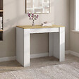 ID MARKET - Table console extensible ORLANDO 6 personnes 140 cm bois blanc et façon hêtre - vignette