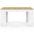 ID MARKET - Table console extensible ORLANDO 6 personnes 140 cm bois blanc et façon hêtre - vignette