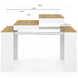 ID MARKET - Table console extensible ORLANDO 6 personnes 140 cm bois blanc et façon hêtre - vignette