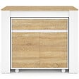 ID MARKET - Table buffet extensible ORLANDO 6 personnes 140 cm bois blanc façon hêtre - vignette