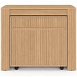 ID MARKET - Table buffet extensible JULIETTE 10 personnes 235 cm effet lattes tasseau bois coloris chêne - vignette