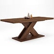 ID MARKET - Table à manger extensible rectangle ALICIA 6-10 personnes noyer 160-200 cm - vignette