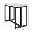 ID MARKET - Table console extensible 10 personnes 235 cm plateau effet marbre blanc ALASKA - vignette