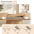 ID MARKET - Ensemble table à manger extensible ronde CARMEN 4-8 personnes pied lattes 110 - 150 cm et 4 chaises ESMA effet bois et bouclette - vignette