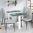 ID MARKET - Table console pliable EDI 2-4 personnes bois blanc plateau gris 103 x 76 cm - vignette