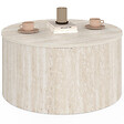 ID MARKET - Table basse ronde NOVA 70 cm bois effet travertin - vignette