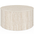 ID MARKET - Table basse ronde NOVA 70 cm bois effet travertin - vignette