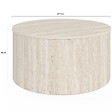 ID MARKET - Table basse ronde NOVA 70 cm bois effet travertin - vignette