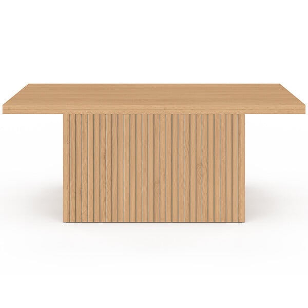 ID MARKET - Table basse plateau relevable rectangulaire convertible en table à manger JULIETTE 100 cm effet lattes tasseau bois - large