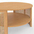 ID MARKET - Table basse ronde EDHEN 70 cm effet cannage naturel et bois - vignette