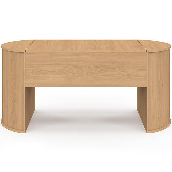 ID MARKET - Table basse ovale plateau relevable DIVIA 100 cm bois façon hêtre design arrondi - large