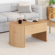 ID MARKET - Table basse ovale plateau relevable DIVIA 100 cm bois façon hêtre design arrondi - vignette