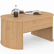 ID MARKET - Table basse ovale plateau relevable DIVIA 100 cm bois façon hêtre design arrondi - vignette