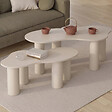 ID MARKET - Lot de 2 tables basses gigognes ORGANIQUE 80/110 cm bois beige - vignette