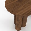 ID MARKET - Lot de 2 tables d'appoint rondes, table basse, bouts de canapé, tables de chevet ELOISE 35/40 cm bois effet noyer - vignette