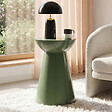 ID MARKET - Lot de 2 tables d'appoint rondes, table basse, bouts de canapé, tables de chevet ODETTE 30 cm métal vert kaki - vignette