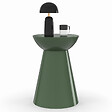 ID MARKET - Lot de 2 tables d'appoint rondes, table basse, bouts de canapé, tables de chevet ODETTE 30 cm métal vert kaki - vignette