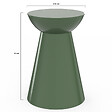 ID MARKET - Lot de 2 tables d'appoint rondes, table basse, bouts de canapé, tables de chevet ODETTE 30 cm métal vert kaki - vignette