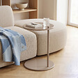 ID MARKET - Lot de 2 tables d'appoint rondes, table basse, bouts de canapé, tables de chevet LEONTINE 40 cm métal taupe - vignette