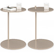 ID MARKET - Lot de 2 tables d'appoint rondes, table basse, bouts de canapé, tables de chevet LEONTINE 40 cm métal taupe - vignette