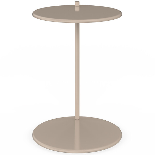 ID MARKET - Lot de 2 tables d'appoint rondes, table basse, bouts de canapé, tables de chevet LEONTINE 40 cm métal taupe - large