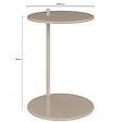 ID MARKET - Lot de 2 tables d'appoint rondes, table basse, bouts de canapé, tables de chevet LEONTINE 40 cm métal taupe - vignette