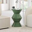 ID MARKET - Table d'appoint ronde, table basse, bout de canapé, table de chevet IRENE 30 cm métal vert kaki - vignette