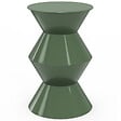 ID MARKET - Table d'appoint ronde, table basse, bout de canapé, table de chevet IRENE 30 cm métal vert kaki - vignette