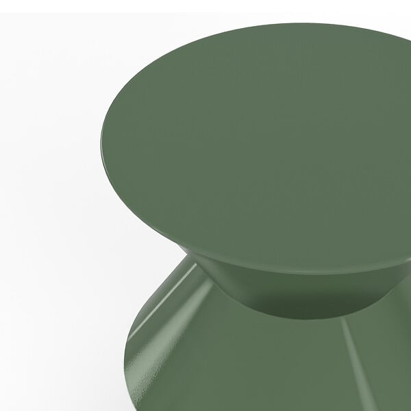 ID MARKET - Table d'appoint ronde, table basse, bout de canapé, table de chevet IRENE 30 cm métal vert kaki - large