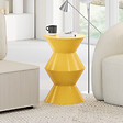 ID MARKET - Table d'appoint ronde, table basse, bout de canapé, table de chevet IRENE 30 cm métal jaune foncé - vignette
